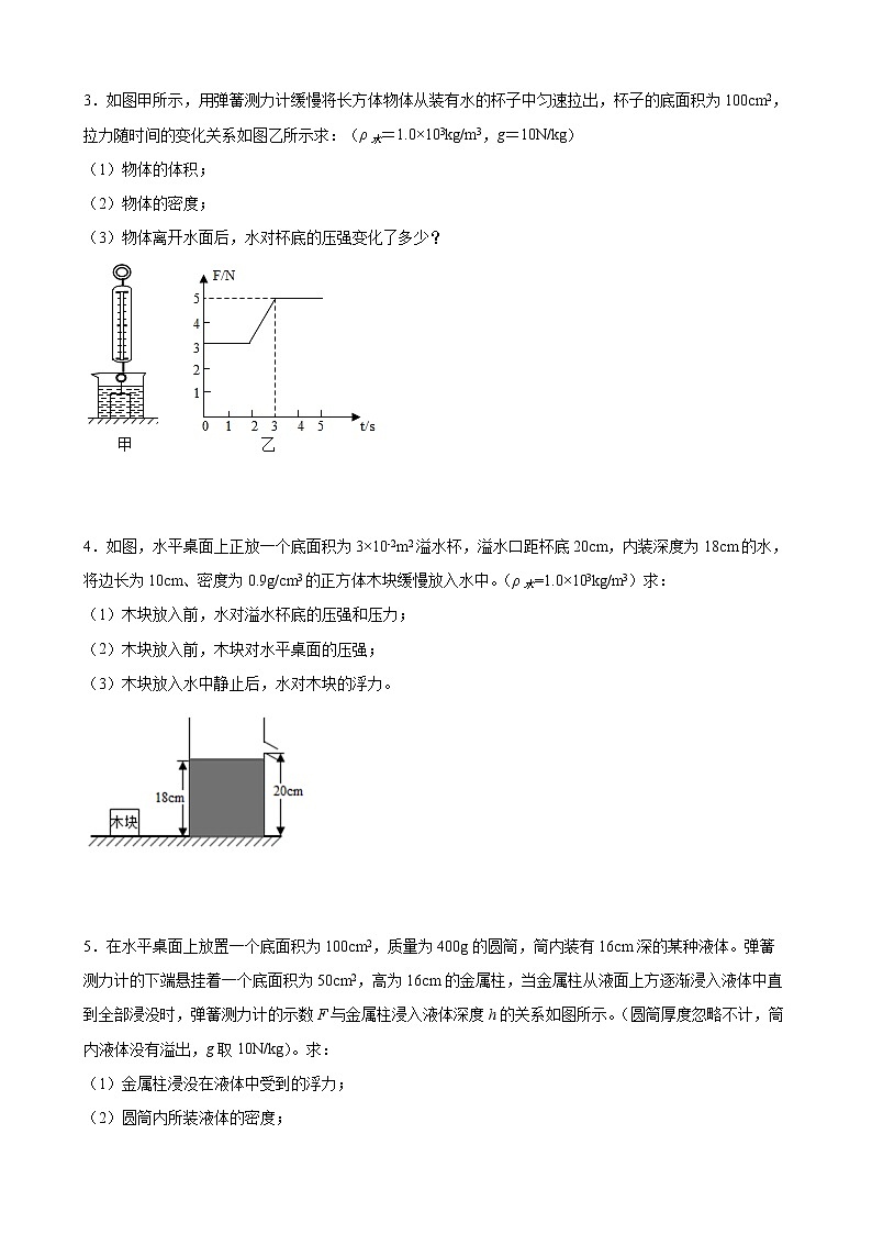 2022年中考物理二轮专题复习+浮力计算第2页