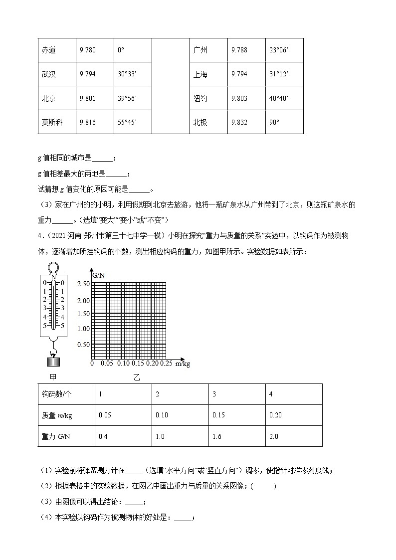 2022年中考物理二轮复习实验专题练习——运动和力第3页