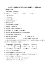 2022年中考物理知识点二轮复习专题练习——电流和电路