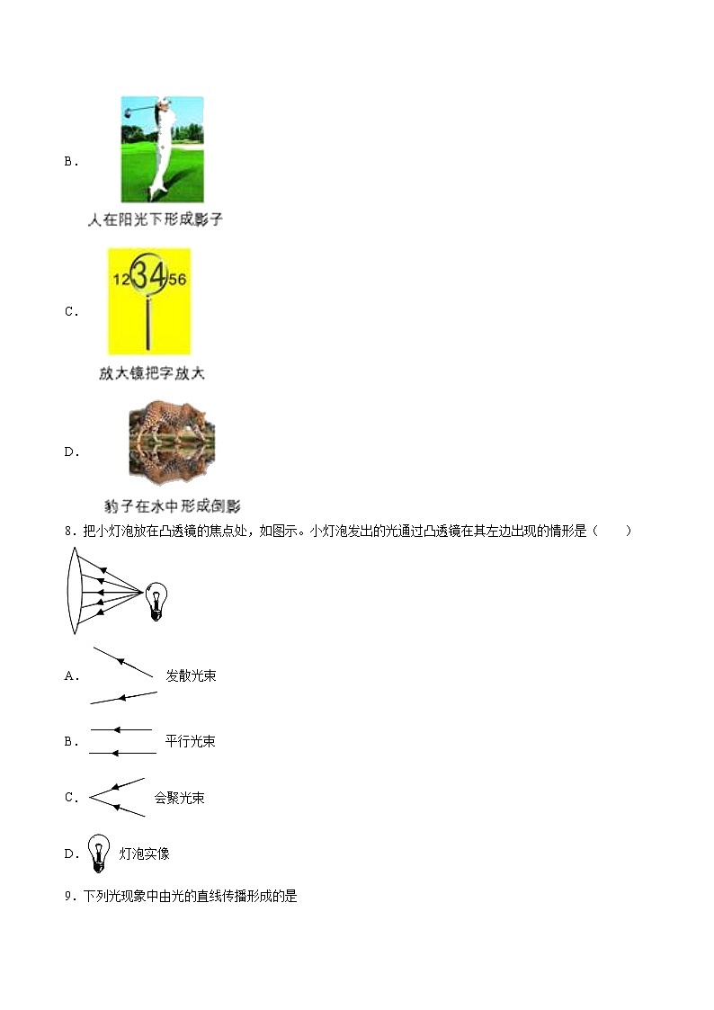 2022年中考物理知识点二轮复习专题练习——光学第3页