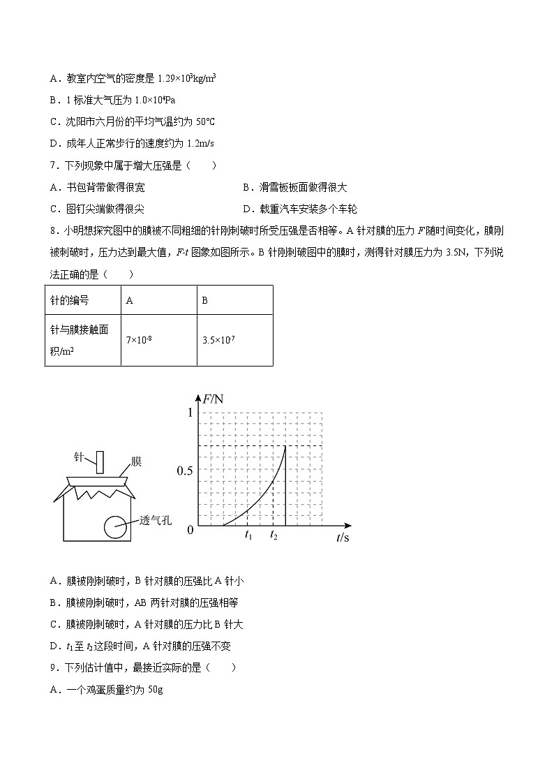 2022年中考物理二轮复习专题练习——压强第2页
