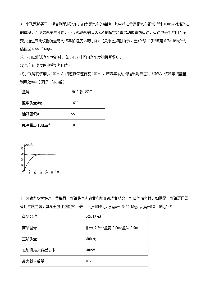 2022年中考物理二轮复习——内能的利用计算专题第2页