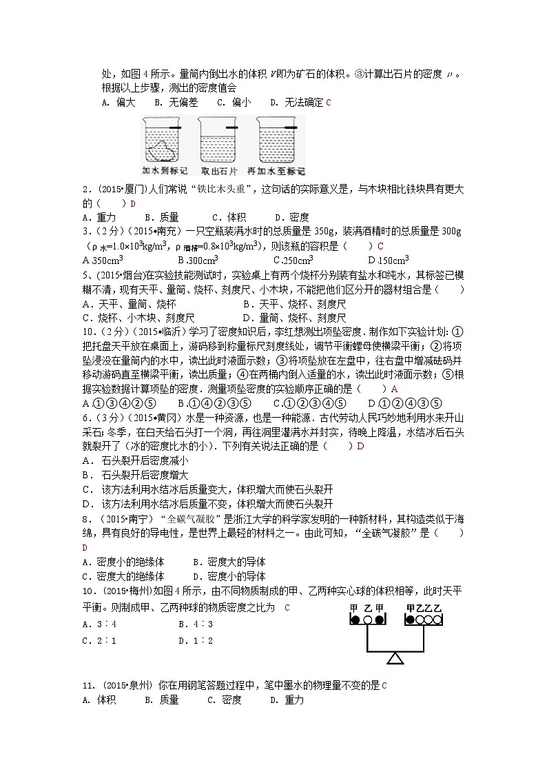 2021-2022学年苏科版初二物理下册第六章《物质的属性》全国中考试题汇编（含答案）第2页
