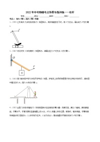 2022年中考物理考点作图专题训练——杠杆