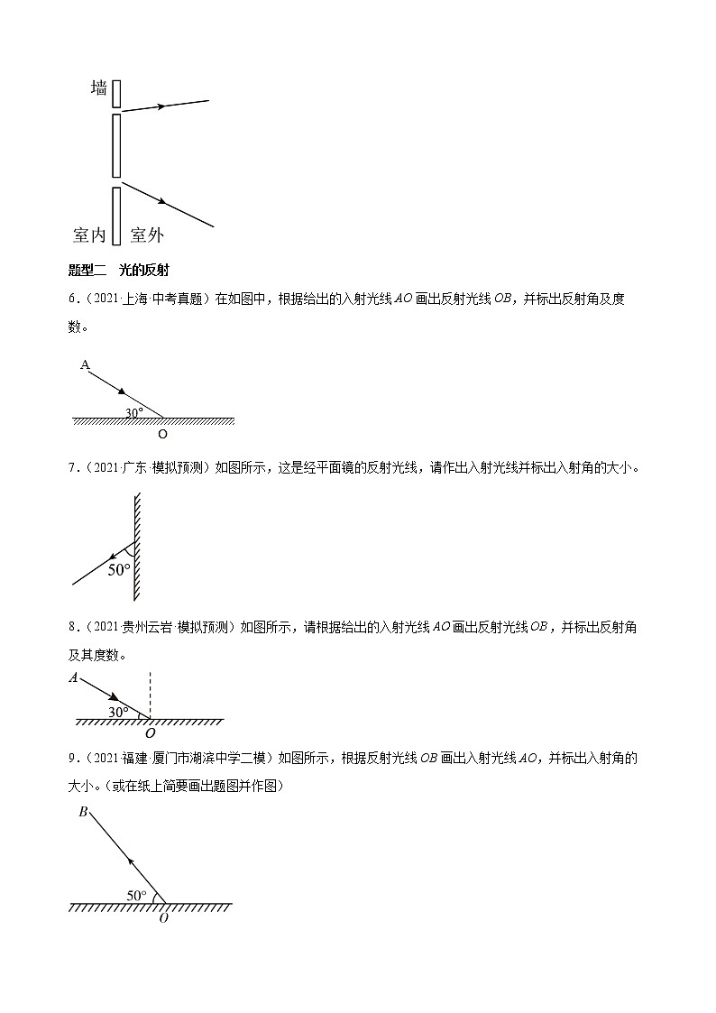 2022年中考物理考点作图专题训练——光现象第2页