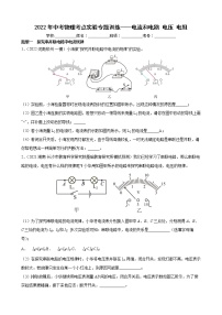 2022年中考物理考点实验专题训练——电流和电路+电压+电阻