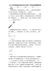 2022年河南省南阳市南召县中考第一次质量检测物理试题(word版含答案)