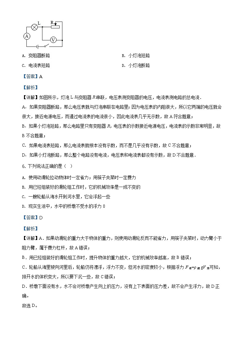 精品解析：2020年山东省东营市广饶县中考二模物理试题（解析版）第3页