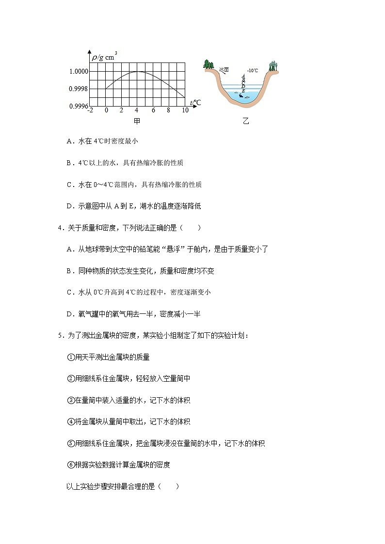 人教版物理中考总复习 三轮冲刺 《质量和密度》中考试题精选(原卷+解析卷)02