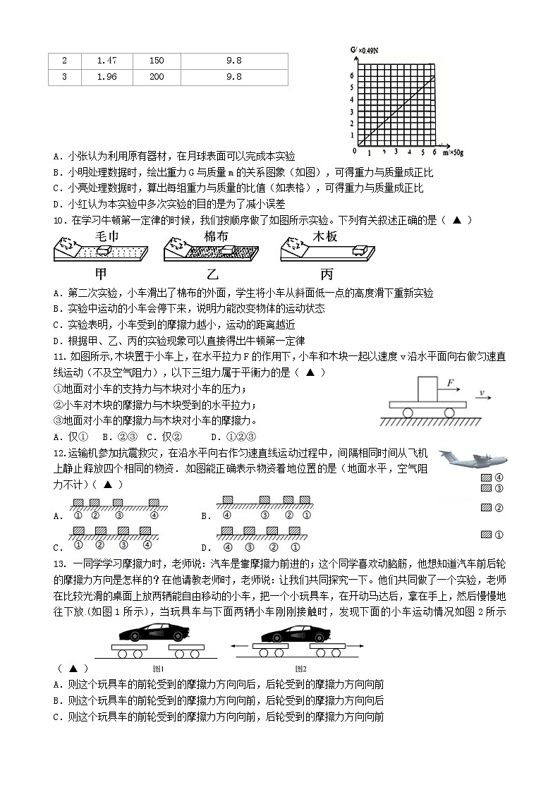 江阴市第一初级2018-2019学年初二第二学期期中考试物理试题（含答案）02