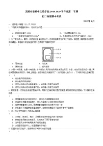 无锡市2018-2019学年度第二学期初二物理期中考试（无答案）练习题