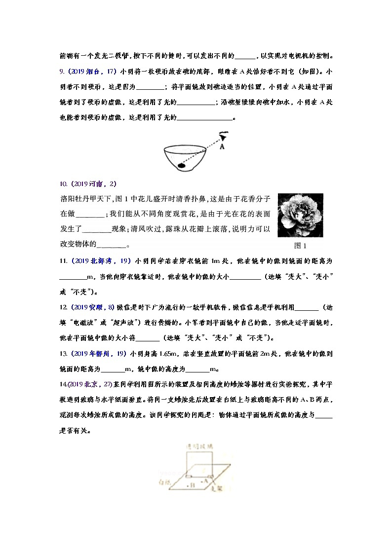 2019年中考物理真题集锦——专题三十二：光现象（word版含答案）第2页