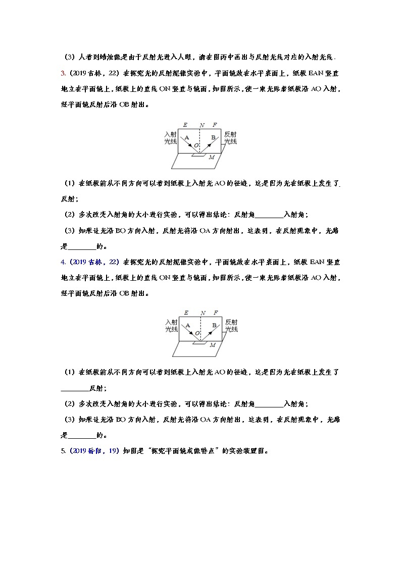 2019年中考物理真题集锦——专题十七：光学实验（word版含答案）第2页