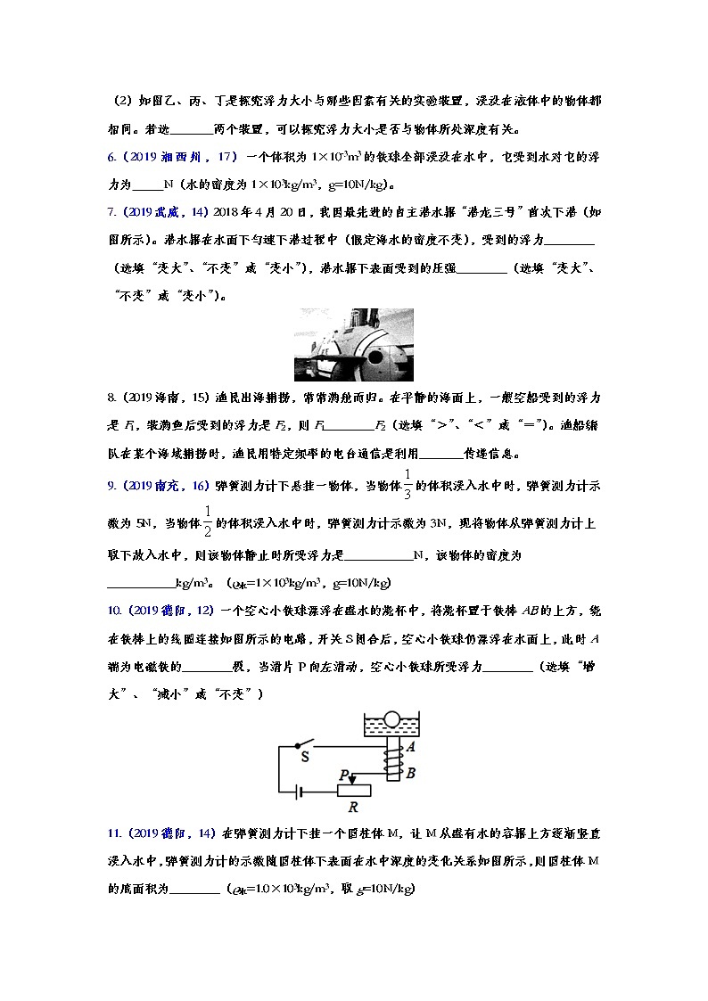 2019年中考物理真题集锦——专题五十：浮力（word版含答案）第2页