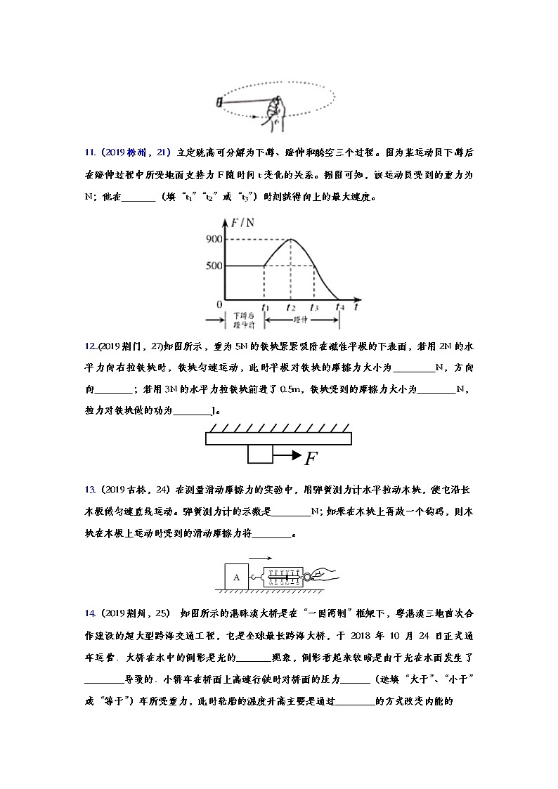 2019年中考物理真题集锦——专题二十四：运动和力（word版含答案）第3页