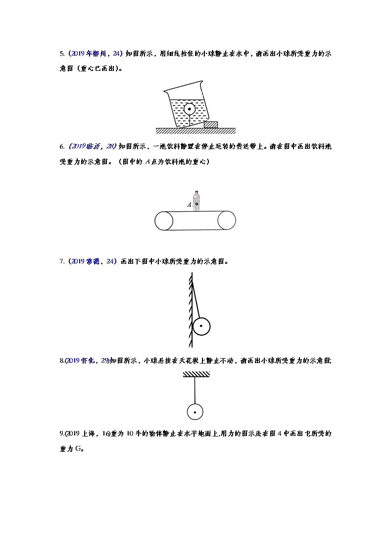 2019年中考物理真题集锦——专题三：力学作图（word版含答案）第2页