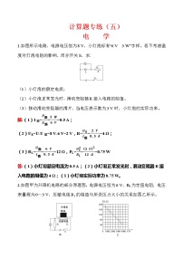 计算题05 电学-冲刺2020年中考物理易错讲评重点题型专练