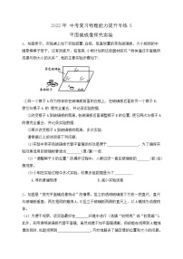 2022年中考复习物理能力提升专练5-平面镜成像探究实验