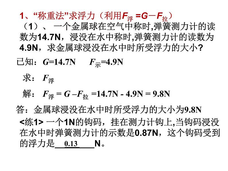 2022年教科版八年级物理下册第10章第3节科学探究：浮力的大小课件 (1)第5页