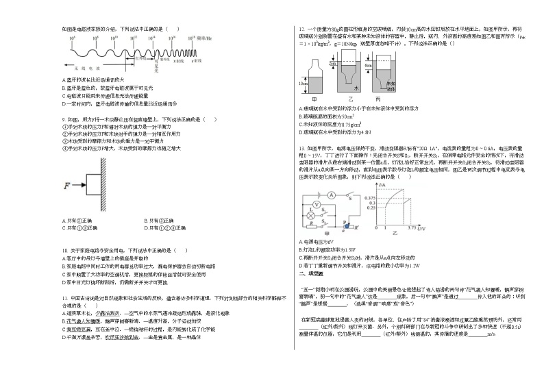 2020-2021学年辽宁省营口市某校初三（下）期中质量监测物理试卷人教版02