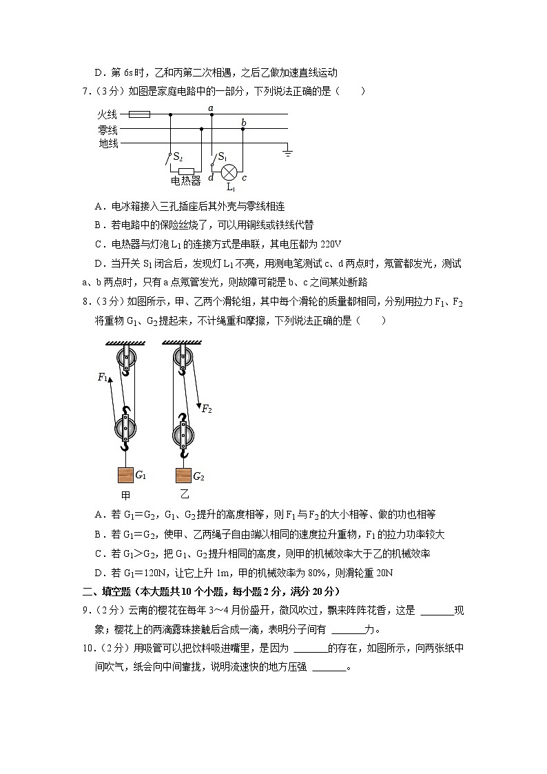 2022年云南省昆明市中考物理联考试卷第3页