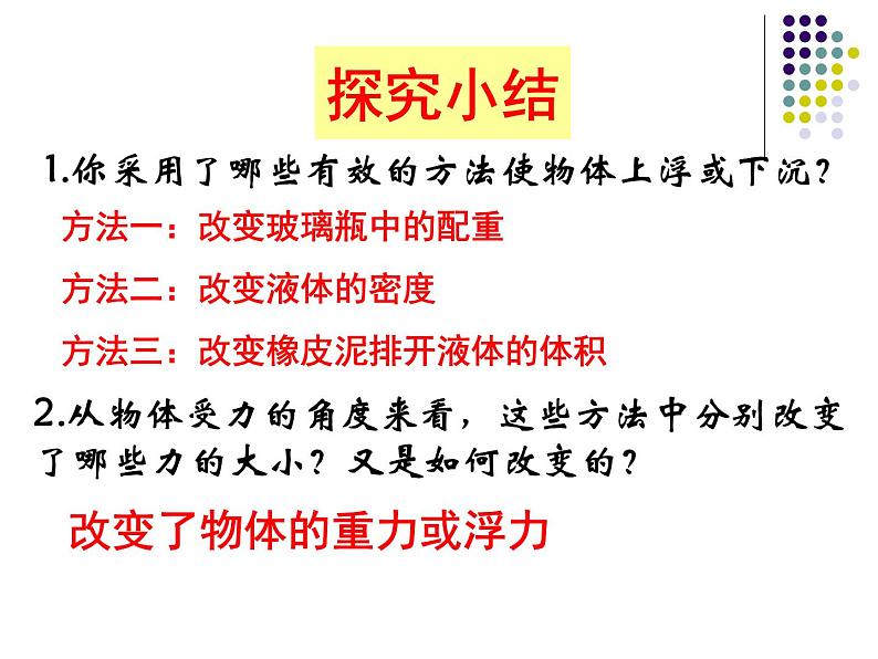 苏科版八年级下册物理 10.5物体的浮于沉 课件第7页