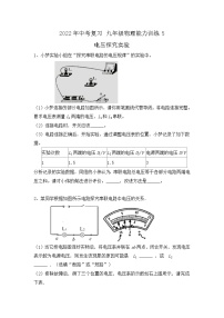 2022年中考物理复习+能力训练5-电压探究实验+