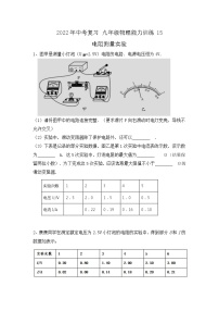 2022年中考复习物理能力训练15-电阻测量实验