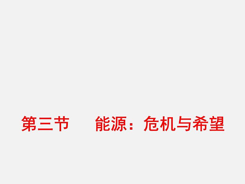 2022年北师大版九年级物理第16章第3节能源：危机与希望课件 (1)第1页