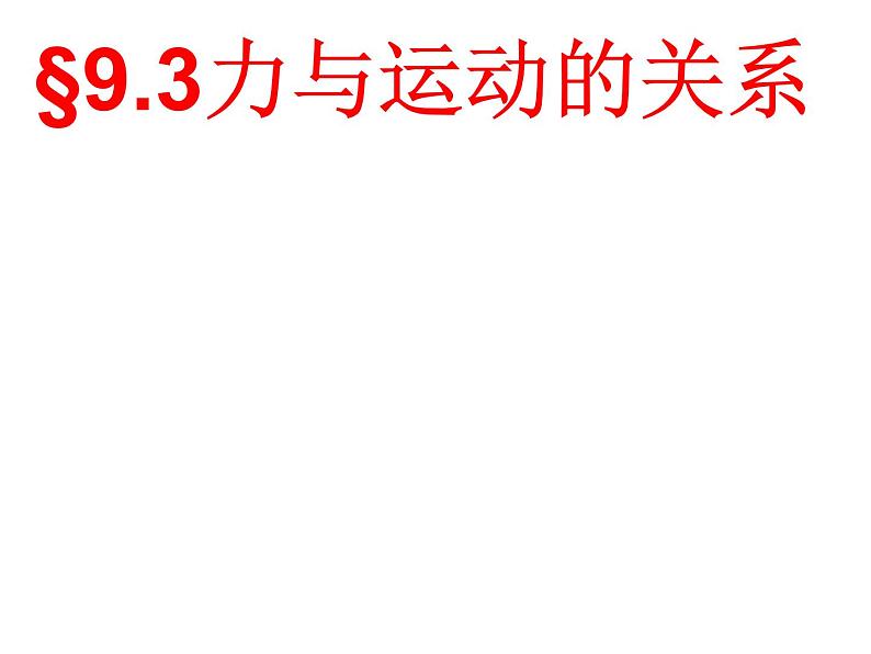 2022年苏科版八年级物理下册第9章第3节力与运动的关系课件 第1页