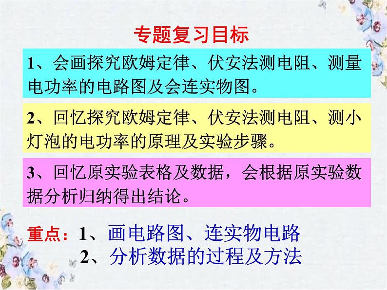 中考物理总复习电学实验专题课件PPT03