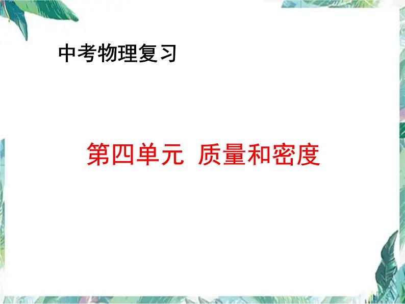 中考物理复习 密度质量复习课 优质课件第1页