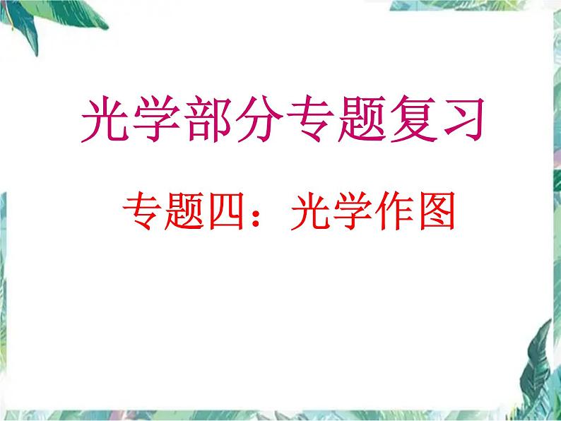 中考物理专题复习 光学作图专题 优质课件第1页