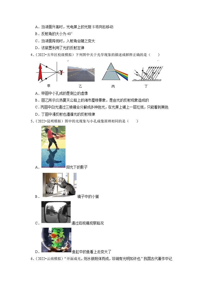 2022年云南省中考物理专题练2-声和光第2页