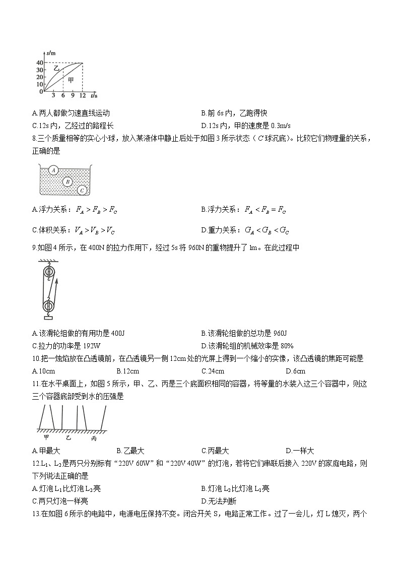 2022年青海省中考一模物理试题第2页