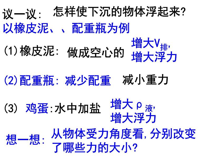 苏科版八年级下册物理 10.5物体的浮于沉 课件第3页