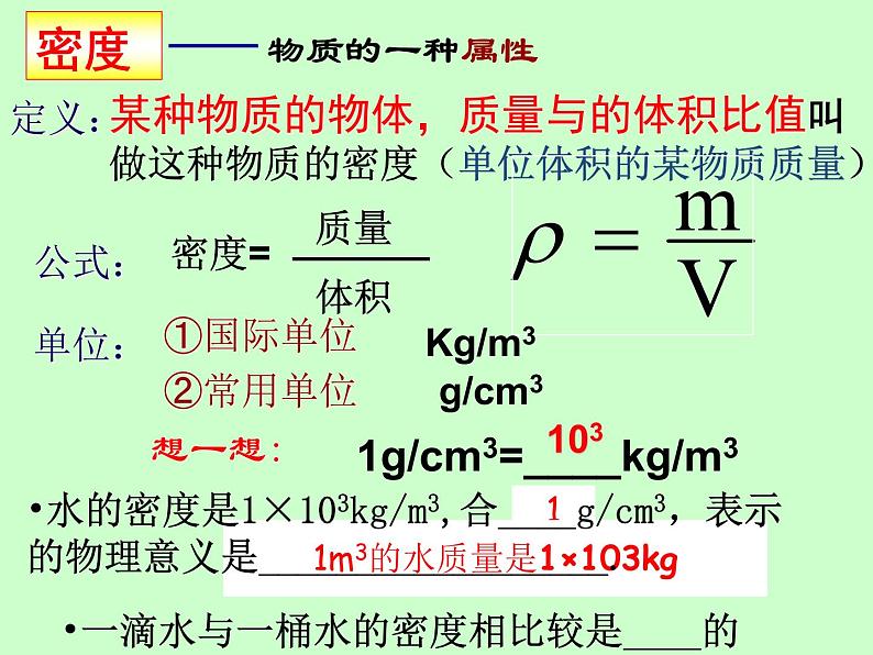 苏科版八年级下册物理 6.3物质的密度 课件第8页