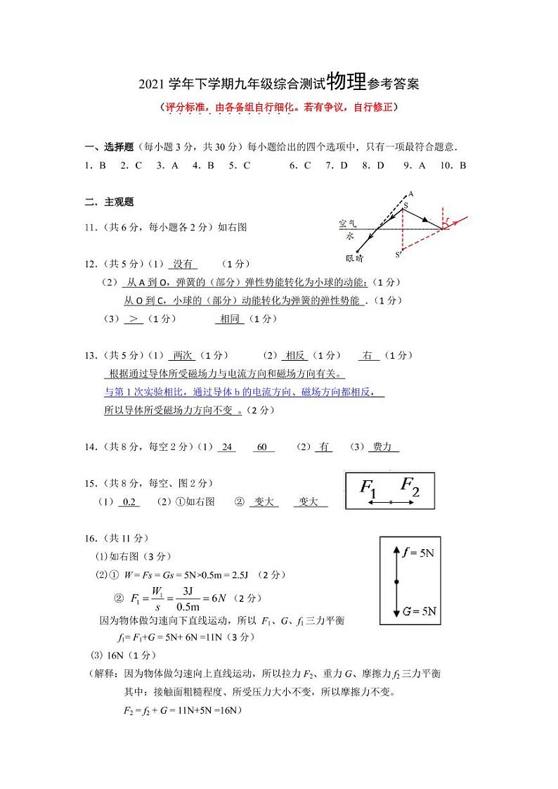 2022年广东省广州市海珠区九年级中考一模物理试卷01