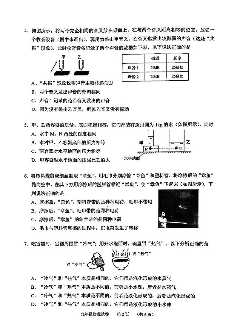 2022年广东省广州市海珠区九年级中考一模物理试卷02