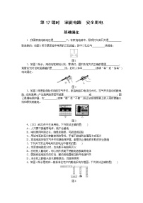 2022中考物理综合复习专项练习  第17课时家庭电路安全用电