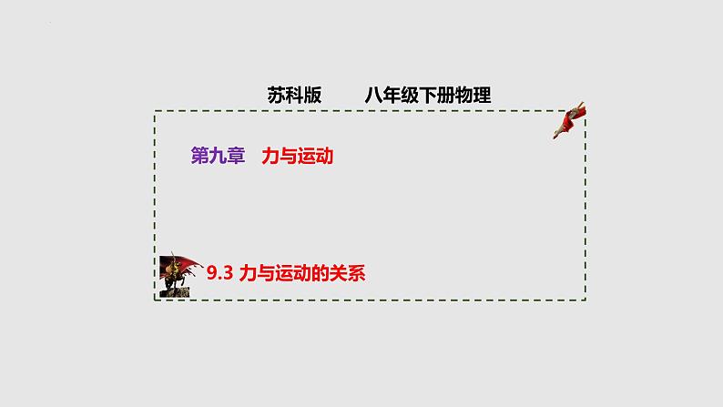 9-3力与运动的关系（课件）八年级物理下册同步精品备课（苏科版）第1页