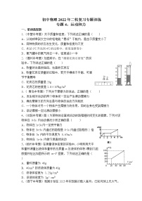 2022年中考物理二轮复习专题训练专题：运动和力