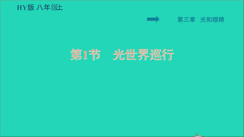 2021秋八年级物理上册第3章光和眼睛3.1光世界巡行习题课件新版粤教沪版20220208126第1页