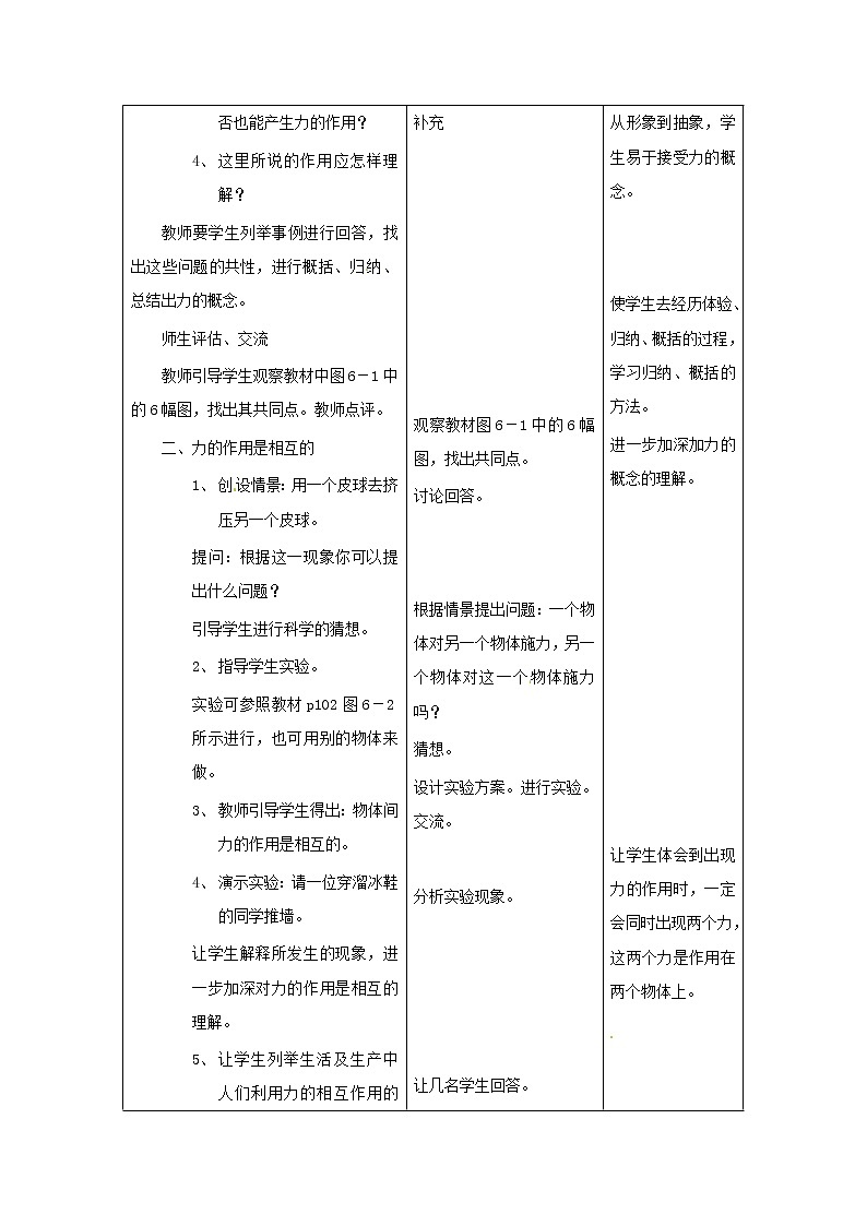 2021秋八年级物理全册第6章熟悉而陌生的力第1节力教学设计新版沪科版第2页