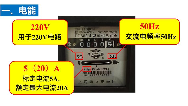 初中物理沪科粤教版九年级上册《电能与电功》部优课件06