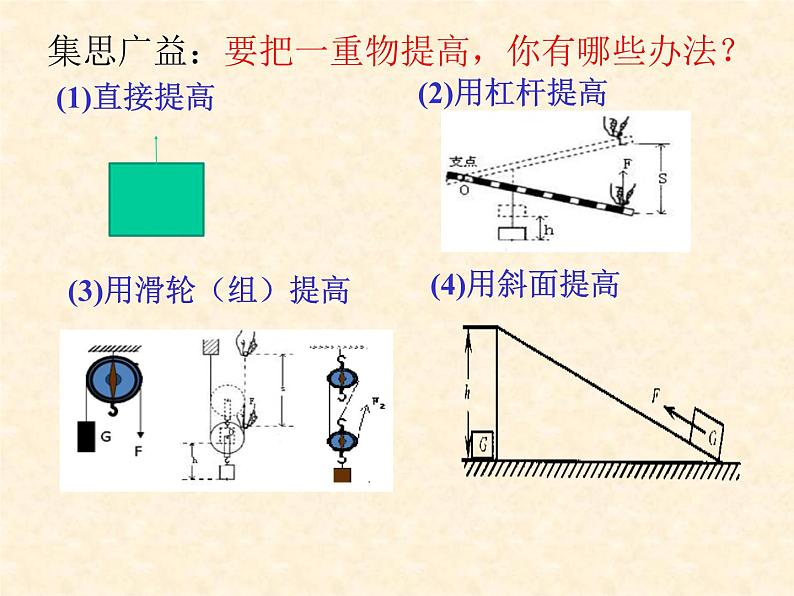 初中物理鲁科版八年级下册《功的原理功的原理》部优课件02