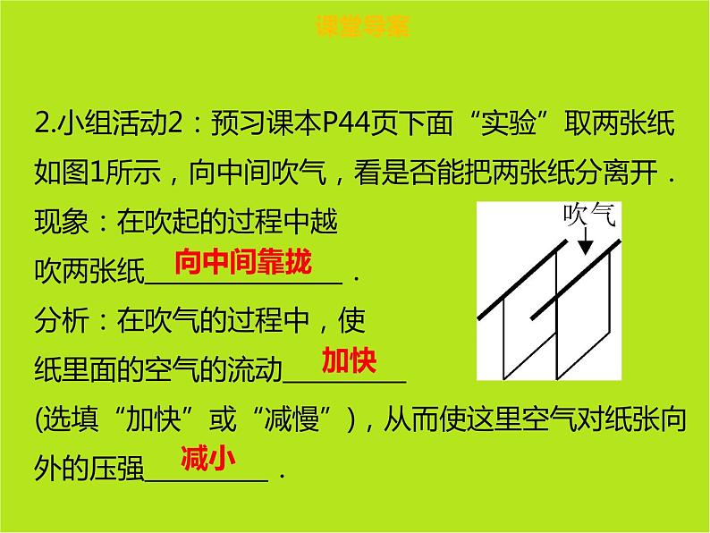 新人教版物理八年级下册第九章压强第四节流体压强与流速的关系ppt课件第6页