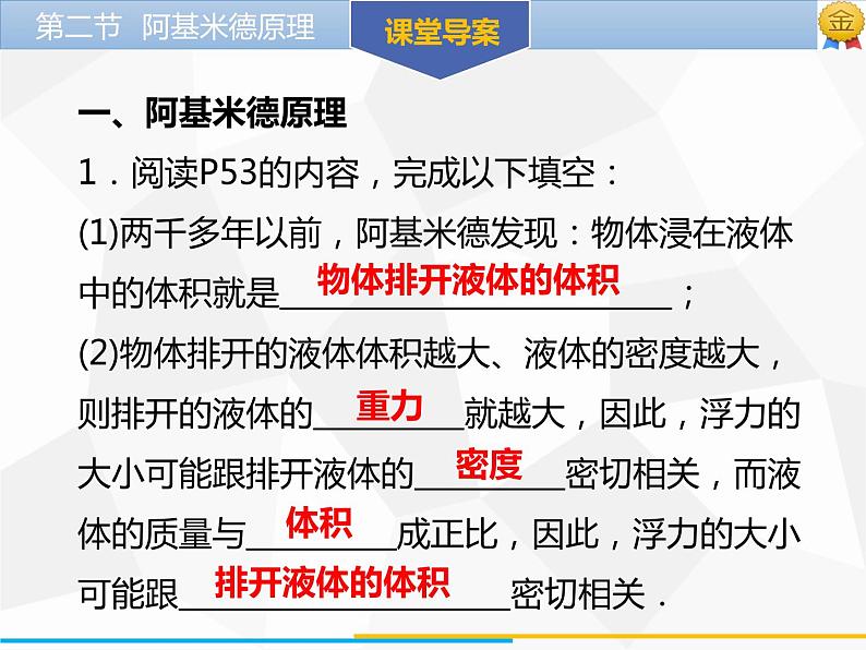 新人教版物理八年级下册第十章浮力第二节阿基米德原理（第1课时）ppt课件06