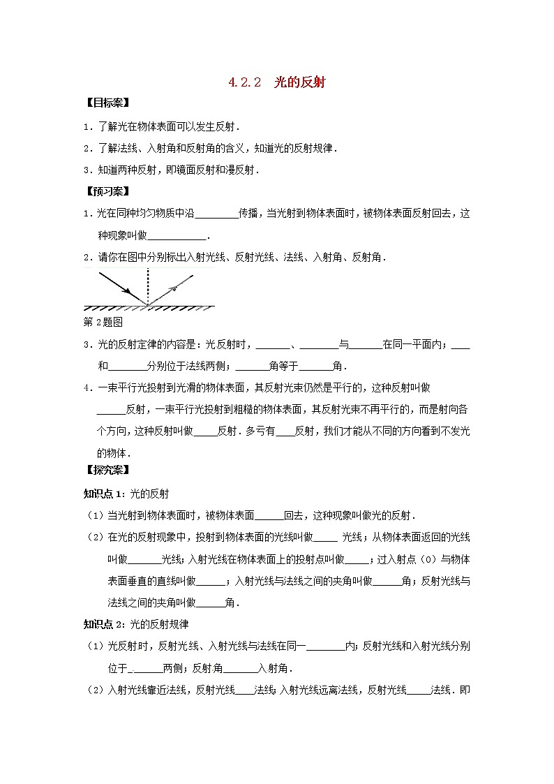 2021秋八年级物理全册第4章多彩的光第1节光的反射课件+教案+学案+素材打包14套新版沪科版01