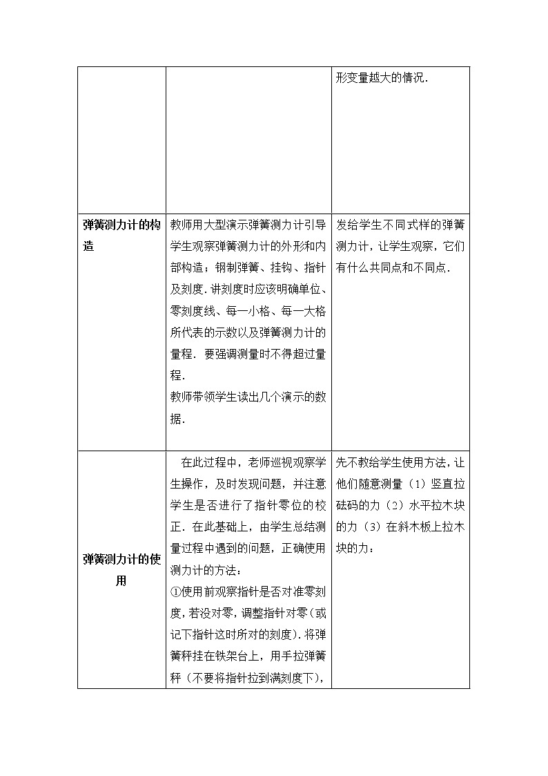 北师大版8下物理 7.2弹力 力的测量 教案第2页
